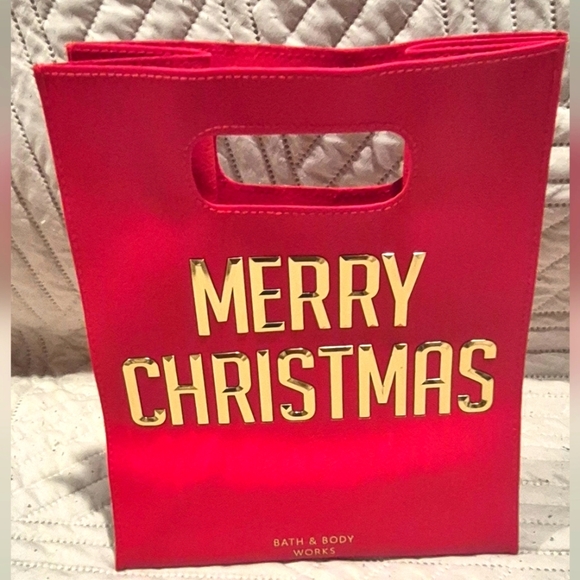 Bath & Body Works Red and Gold Holiday Tote - Picture 1 of 3
